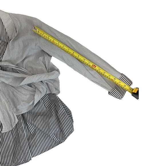 ANTHROPOLOGIE Silent Chaos Striped Wrap Tie Blouse - Picture 11 of 12